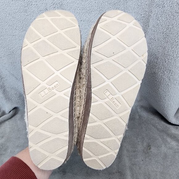 L.L. Bean Shoes Womens Size 10 Cream Cozy Shearling Slippers - Picture 8 of 12